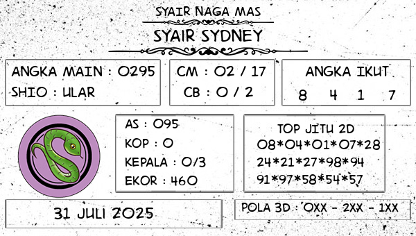 SYAIR NAGA MAS - Syair Sydney